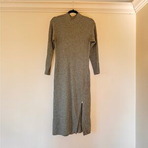 NAADAM 100% Wool/Cashmere Mock Neck Sweater Dress
